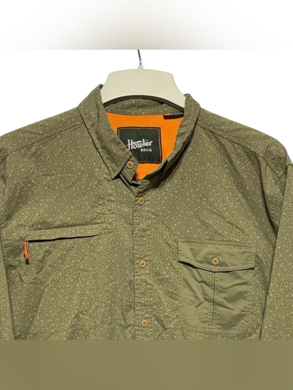 Howler Bros Brothers HB Tech Button Up Lotsa Dots Green Size Large Matagorda